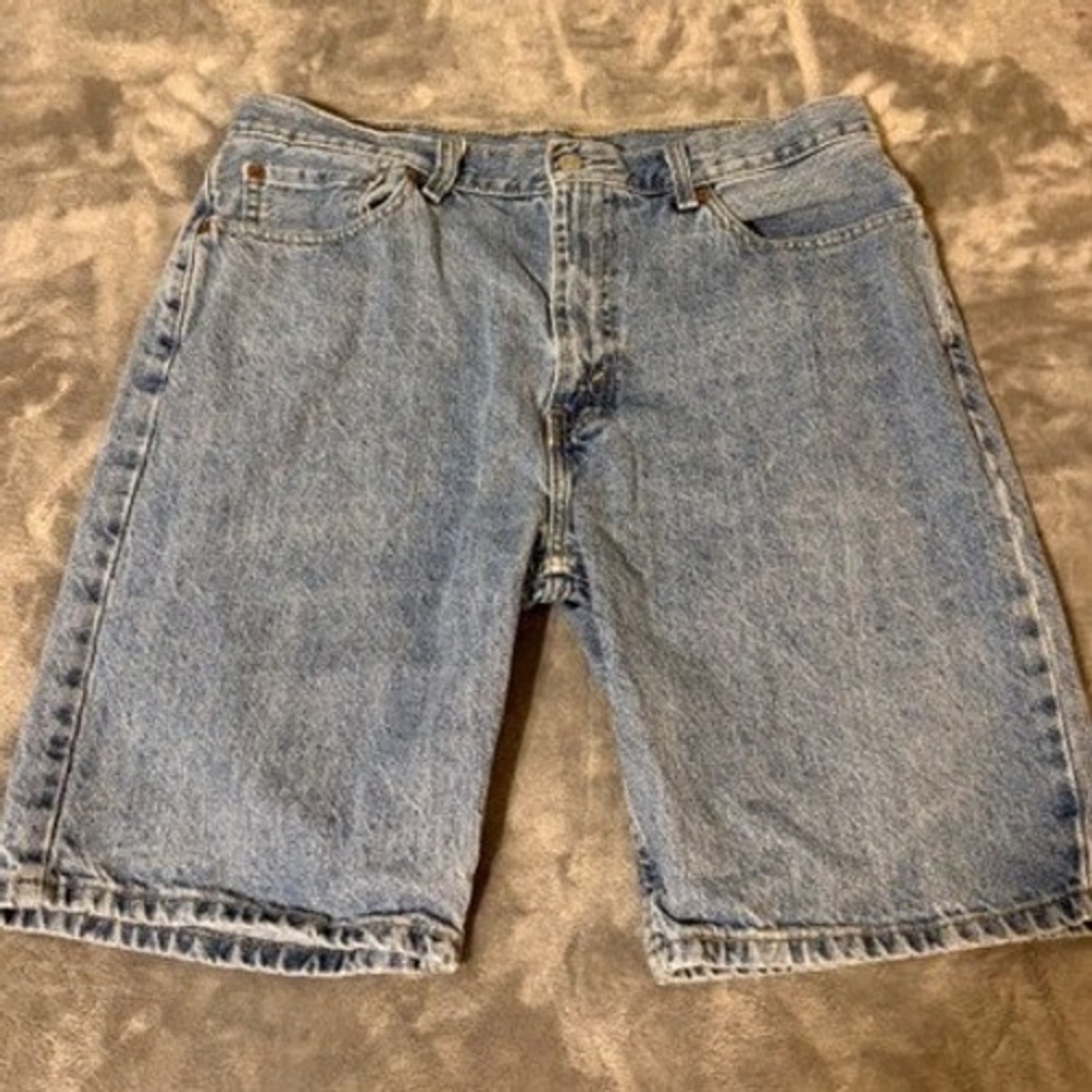 Levis 505 Regular Fit Denim Shorts Mens 36 Light Wash Blue Jean Jorts 34505-2110